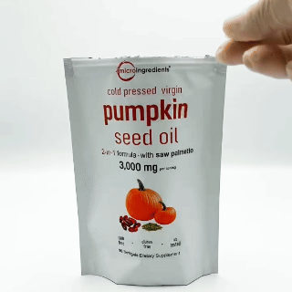 Aceite de semilla de calabaza, Prensado en frío,90 cápsulas blandas Micro Ingredients 100% Original